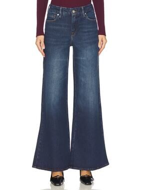 Good American NWT Good Petite Palazzo Jeans Indigo Dark Blue Sz 10/30 Wide Leg